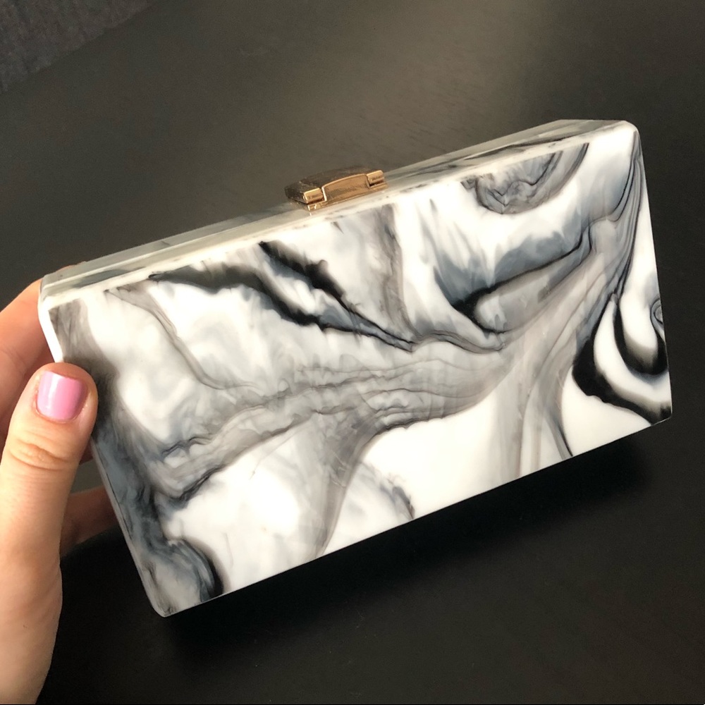 Marble style clutch bag